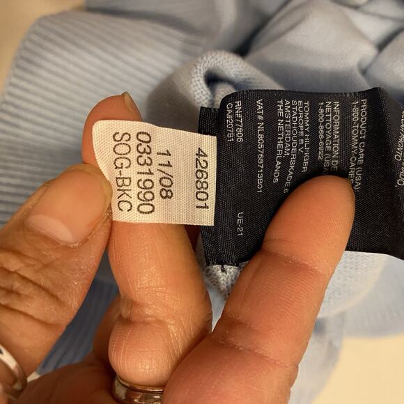 Y2K Tommy Hilfiger Argyle Knit Sweater Vest V Neck Men L Cotton Preppy Career - Picture 5 of 8